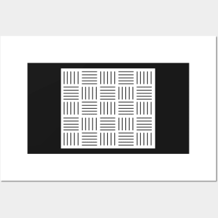 Abstract geometric pattern - strips - black and white. Posters and Art